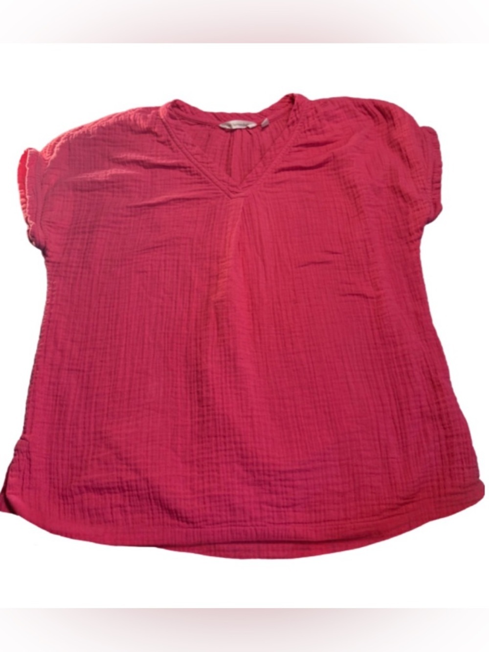 Soft Surroundings Gauze Top Shirt Women’s Pink Short Sleeve MP - Picture 3 of 8